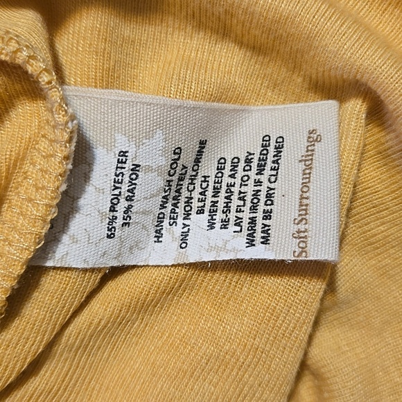 Soft Surroundings Cold Shoulder Long Sleeve Tunic w/ Zipper Yellow Size XL NWOT - Picture 9 of 9